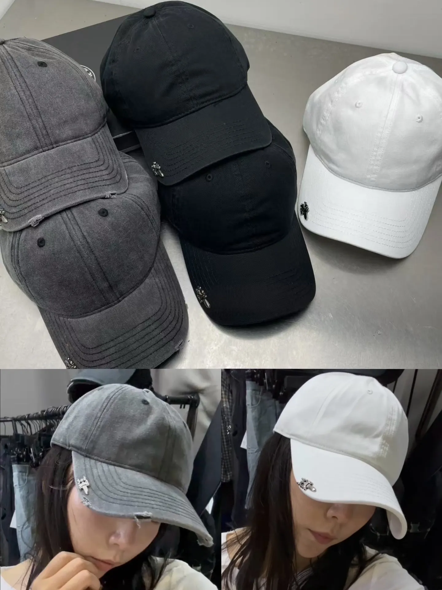 Crow Heart Distressed Soft Top Baseball Cap